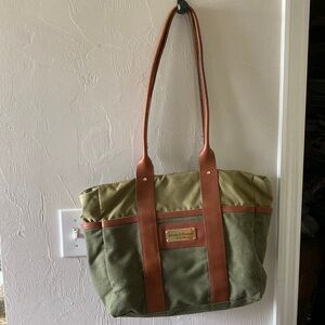 Sword & Plough green mini zip top tote bag